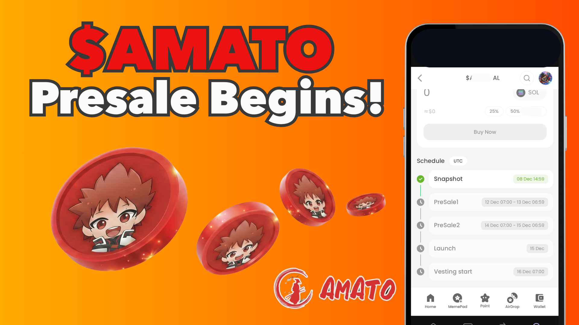 $AMATO PreSale Begins! PreSale1 Offers the Lowest Price—Check Your AL Now