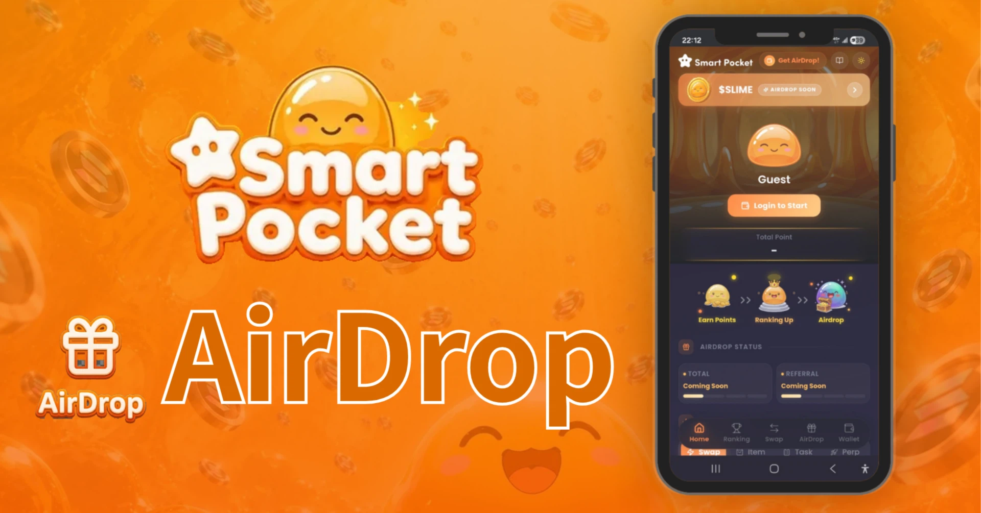 Smart Pocket AirDrop Page Guide — Two Routes to Receive $SLIME